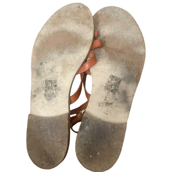 J. Crew Women's Size 10 Deseree Leather Gladiator Wrap Sandals - Picture 6 of 6